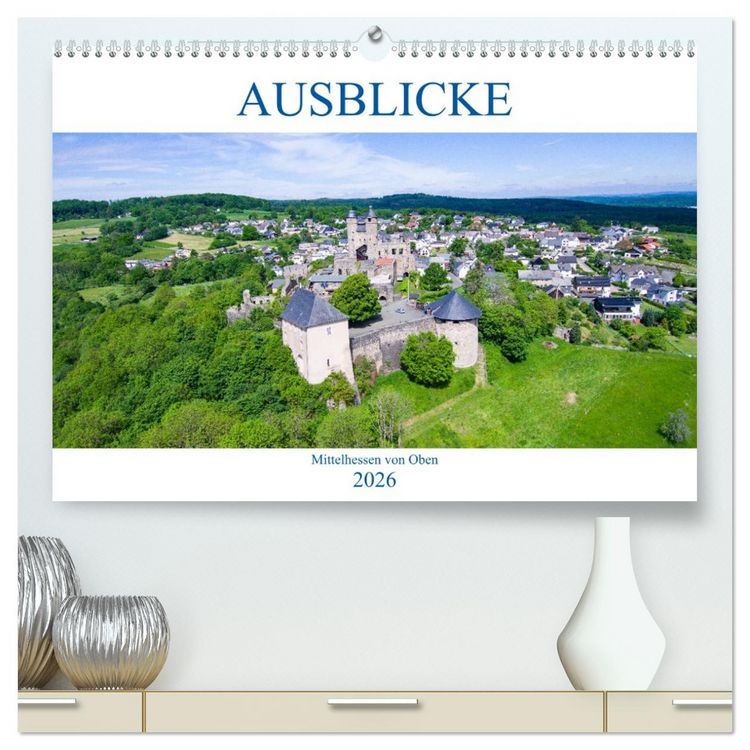 Produktbild: Ausblicke - Mittelhessen von Oben (hochwertiger Premium Wandkalender 2026 DIN A2 quer), Kunstdruck in Hochglanz