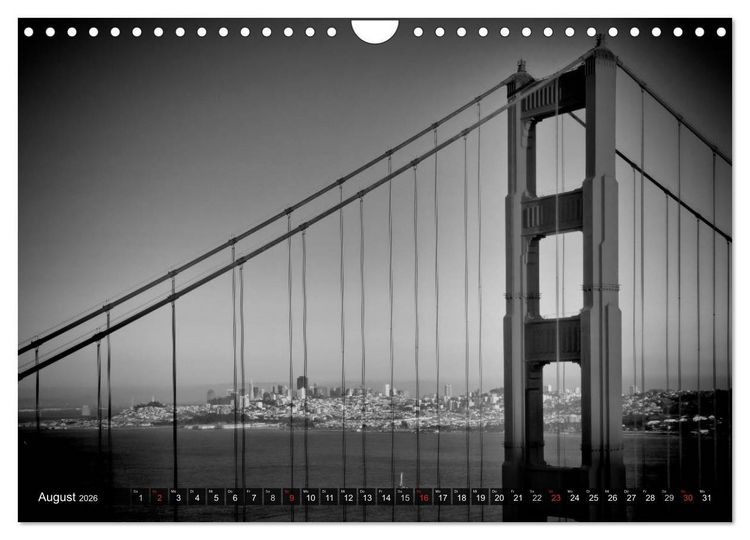Produktbild: SAN FRANCISCO Monochrome Ansichten (Wandkalender 2026 DIN A4 quer), CALVENDO Monatskalender