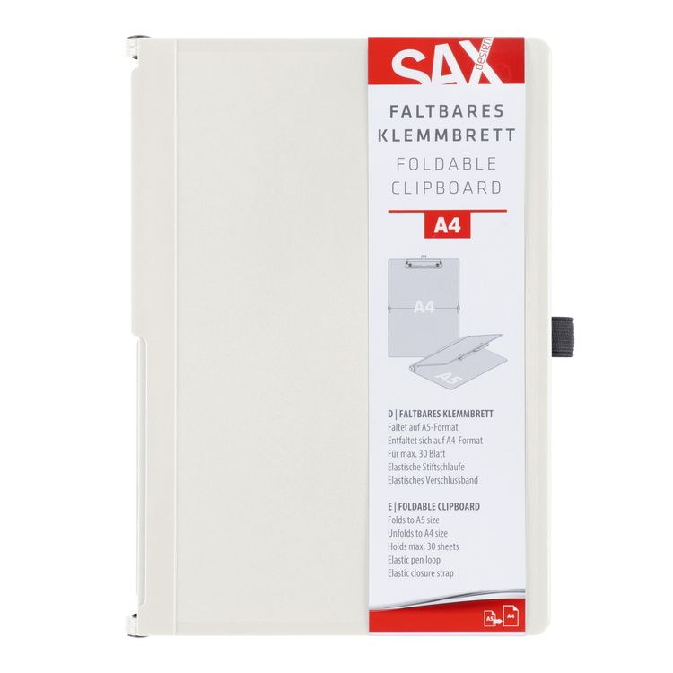 Produktbild: SAX Klemmbrett Design faltbar A5 auf A4, kokos