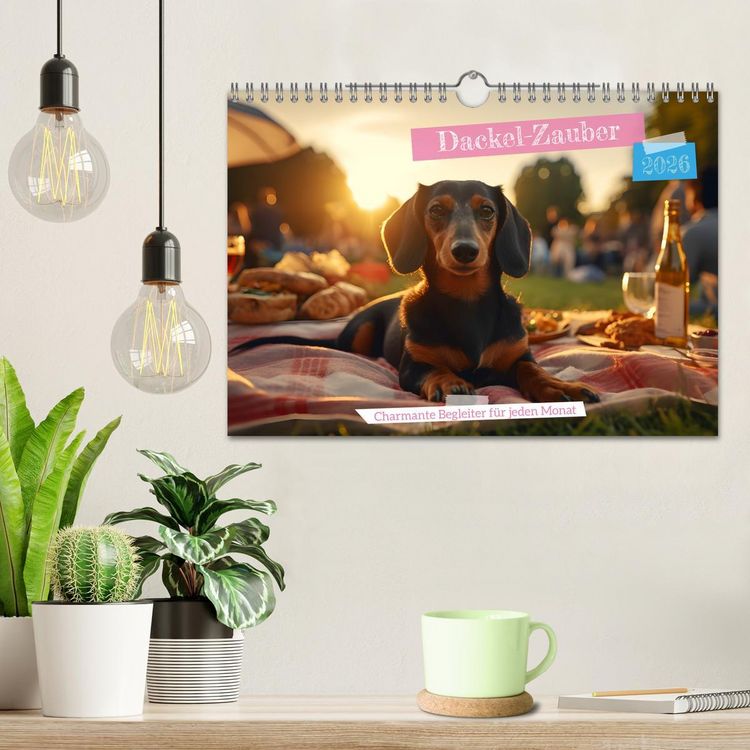 Produktbild: Dackel Zauber - Charmante Begleiter f&uuml;r jeden Monat (Wandkalender 2026 DIN A4 quer), CALVENDO Monatskalender