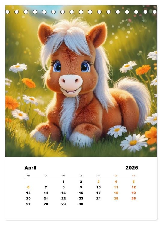 Produktbild: Lustige Ponys (Tischkalender 2026 DIN A5 hoch), CALVENDO Monatskalender