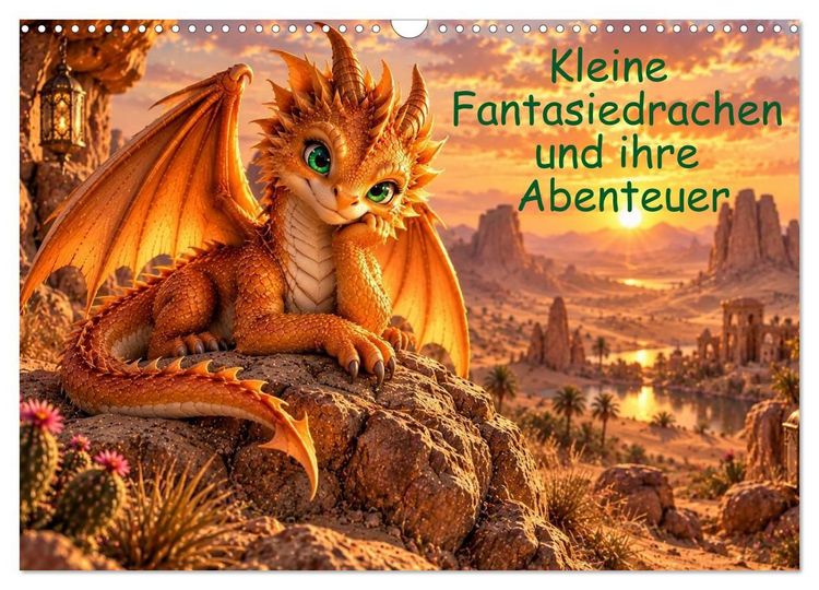 Produktbild: Kleine Fantasiedrachen und ihre Abenteuer (Wandkalender 2027 DIN A3 quer), CALVENDO Monatskalender