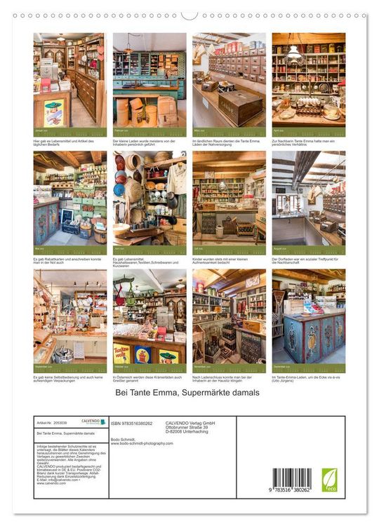 Produktbild: Bei Tante Emma, Superm&auml;rkte damals (hochwertiger Premium Wandkalender 2026 DIN A2 hoch), Kunstdruck in Hochglanz