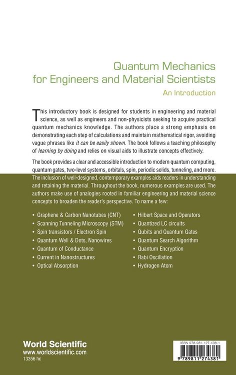 Produktbild: Quantum Mechanics For Engineers and Material Scientists