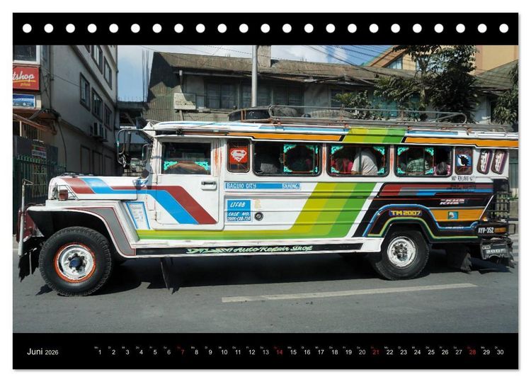 Produktbild: Jeepneys (Tischkalender 2026 DIN A5 quer), CALVENDO Monatskalender