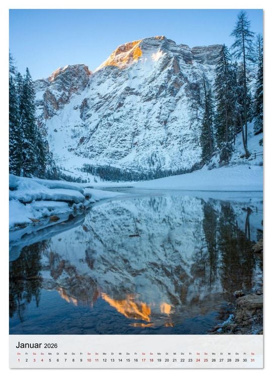 Produktbild: Pragser Wildsee - Der vielleicht sch&ouml;nste Bergsee der Dolomiten und S&uuml;dtirols (Wandkalender 2026 DIN A3 hoch), CALVENDO Monatskalender