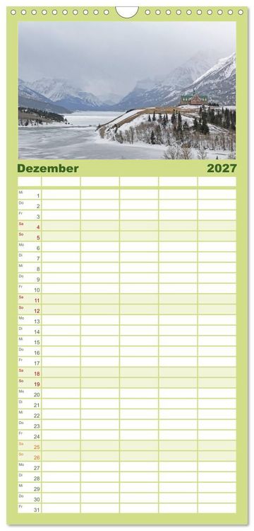 Produktbild: Familienplaner 2027 - KANADA Christian Heeb mit 5 Spalten (Wandkalender, 21 x 45 cm) CALVENDO