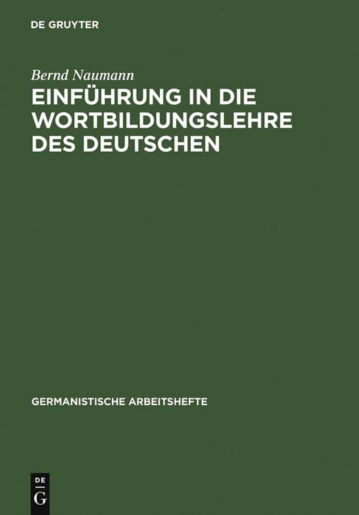 Produktbild: Einf&uuml;hrung in die Wortbildungslehre des Deutschen