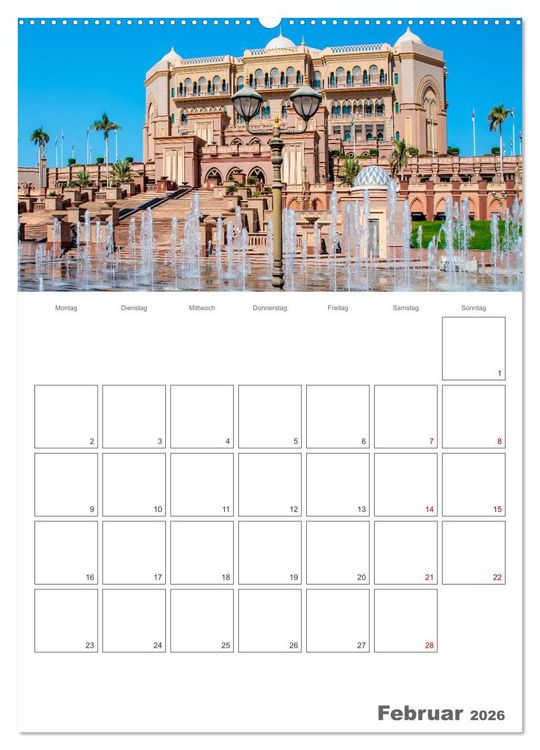 Produktbild: Abu Dhabi - Reiseplaner (hochwertiger Premium Wandkalender 2026 DIN A2 hoch), Kunstdruck in Hochglanz