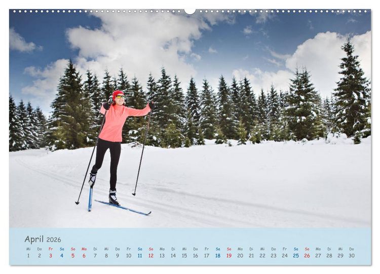 Produktbild: Langlaufen - f&uuml;r K&ouml;rper und Seele (Wandkalender 2026 DIN A2 quer), CALVENDO Monatskalender