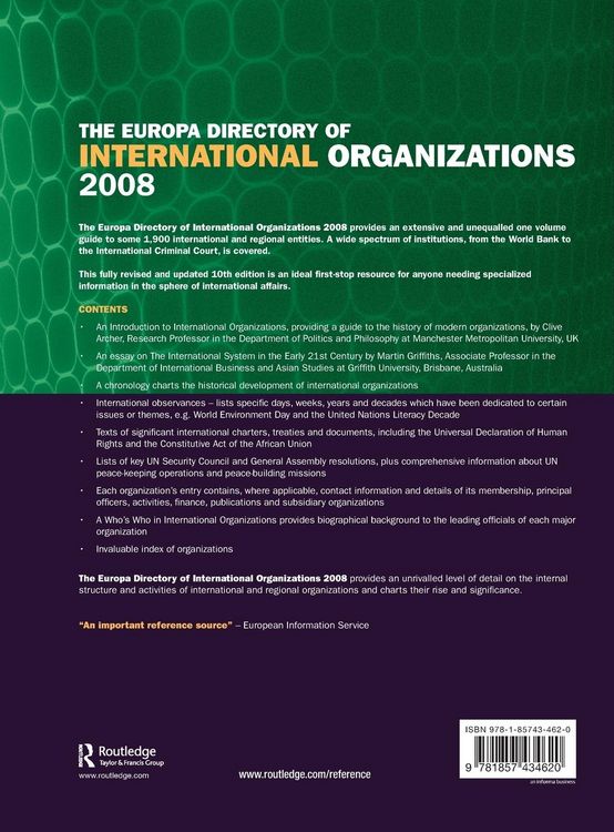 Produktbild: Europa Directory of International Organizations 2008