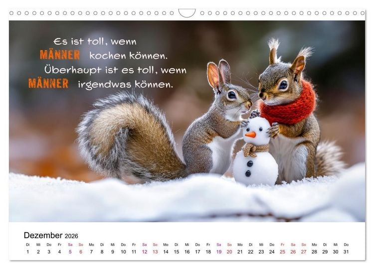 Produktbild: Tierische Klugschei&szlig;er (Wandkalender 2026 DIN A3 quer), CALVENDO Monatskalender