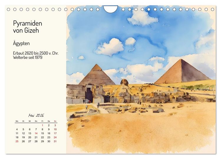 Produktbild: Welterbest&auml;tten von der Antike bis in die Neuzeit (Wandkalender 2026 DIN A4 quer), CALVENDO Monatskalender