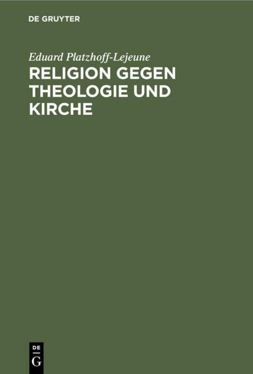 Produktbild: Religion gegen Theologie und Kirche