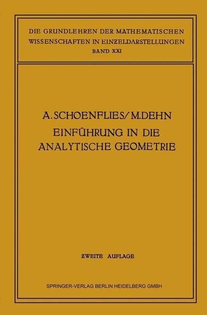 Produktbild: Einf&uuml;hrung in die Analytische Geometrie der Ebene und des Raumes