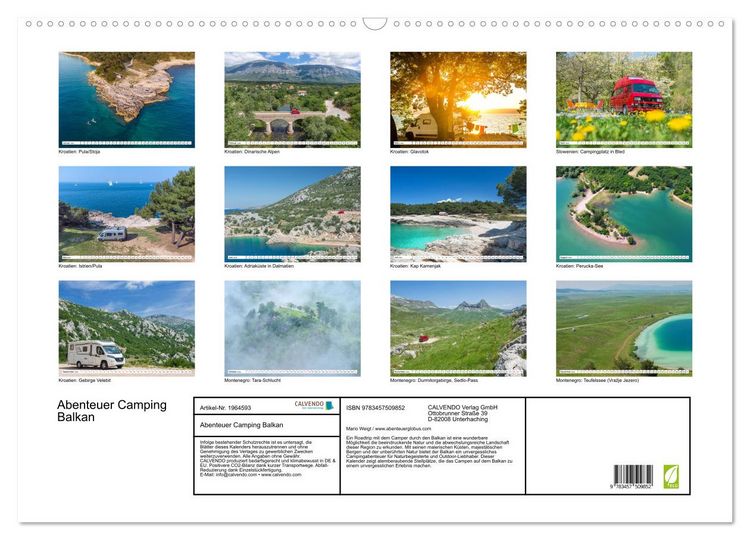 Produktbild: Abenteuer Camping Balkan (Wandkalender 2026 DIN A2 quer), CALVENDO Monatskalender