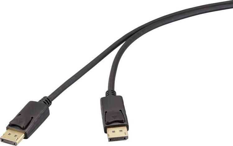 Produktbild: Renkforce DisplayPort Anschlusskabel DisplayPort Stecker, DisplayPort Stecker 1.00 m Schwarz RF-6830472 4K UHD DisplayPort-Kabel