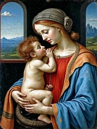 Produktbild: CALVENDO Puzzle Inspiriert von Leonardo da Vinci/Madonna Litta (1490) | 2000 Teile Lege-Gr&ouml;&szlig;e 90x67cm Foto-Puzzle f&uuml;r gl&uuml;ckliche Stunden