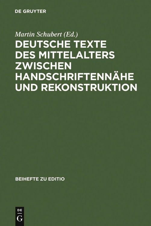 Produktbild: Deutsche Texte des Mittelalters zwischen Handschriftenn&auml;he und Rekonstruktion