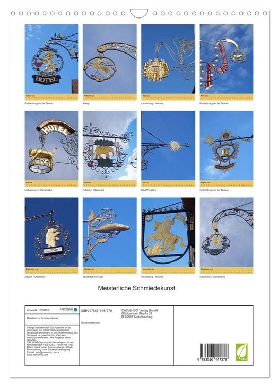 Produktbild: Meisterliche Schmiedekunst (Wandkalender 2026 DIN A3 hoch), CALVENDO Monatskalender