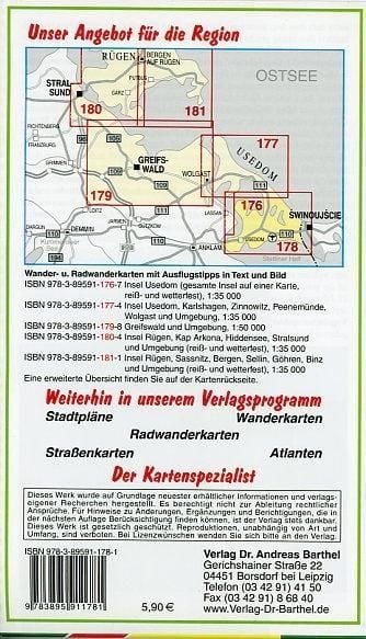 Produktbild: Radwander- und Wanderkarte Insel Usedom. Ahlbeck, Heringsdorf, Bansin, Swinem&uuml;nde und Umgebung