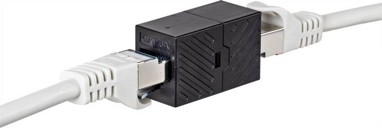 Produktbild: Renkforce RJ45 Netzwerk Adapter CAT 6a [1x RJ45-Buchse - 1x RJ45-Buchse] Schwarz