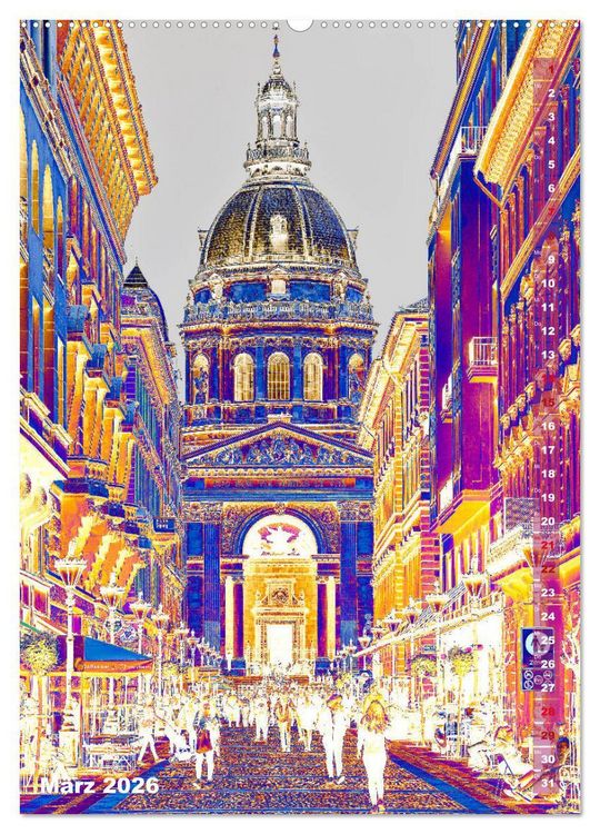 Produktbild: Budapest - K&uuml;nstlerische Fotografie (Wandkalender 2026 DIN A2 hoch), CALVENDO Monatskalender