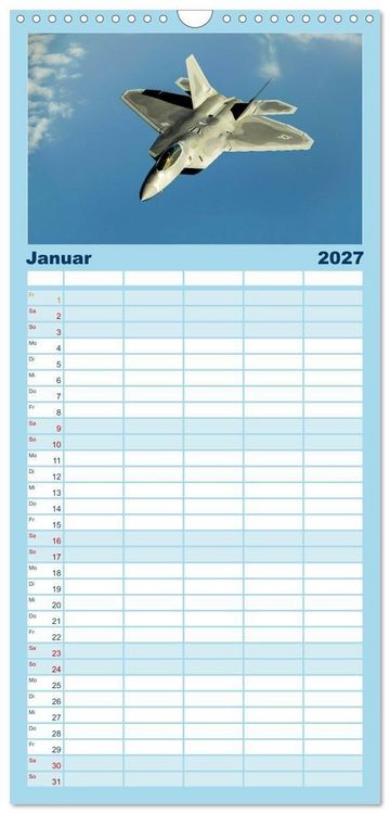 Produktbild: Familienplaner 2027 - Kampfjets - D&uuml;senj&auml;ger-Kalender mit 5 Spalten (Wandkalender, 21 x 45 cm) CALVENDO
