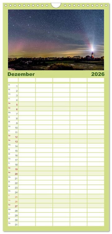 Produktbild: Familienplaner 2026 - Pellworm - Das Inselparadies mit 5 Spalten (Wandkalender, 21 x 45 cm) CALVENDO
