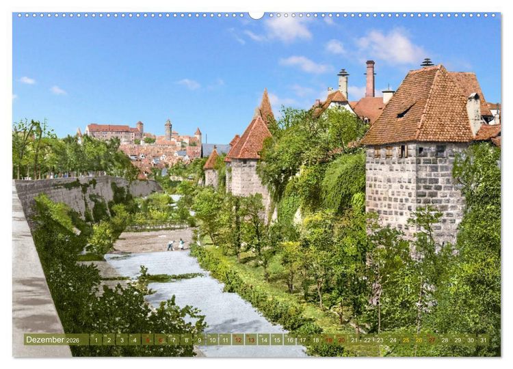 Produktbild: N&uuml;rnberg zur Kaiserzeit in Farbe - Fotos neu restauriert und koloriert (Wandkalender 2026 DIN A2 quer), CALVENDO Monatskalender