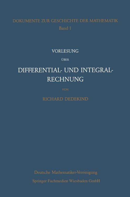 Produktbild: Vorlesung &uuml;ber Differential- und Integralrechnung 1861/62