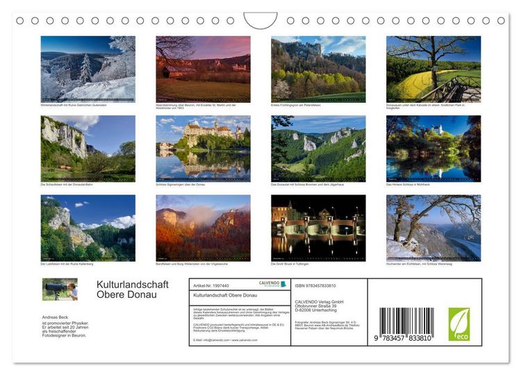 Produktbild: Kulturlandschaft Obere Donau (Wandkalender 2026 DIN A4 quer), CALVENDO Monatskalender