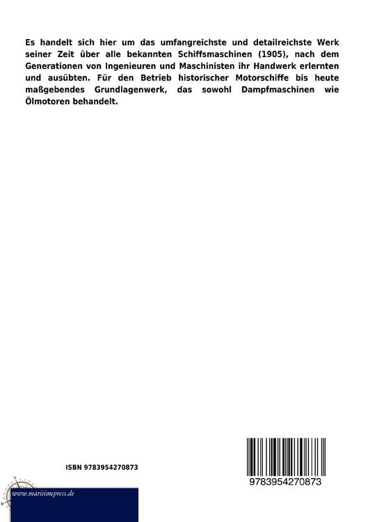 Produktbild: Schiffsmaschinen, ihre Berechnung und Konstruktion unter Einschlu&szlig; der Dampfturbinen