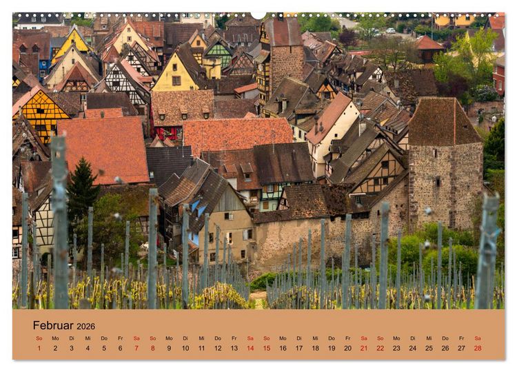 Produktbild: Die Weinsta&szlig;e im Elsass (hochwertiger Premium Wandkalender 2026 DIN A2 quer), Kunstdruck in Hochglanz