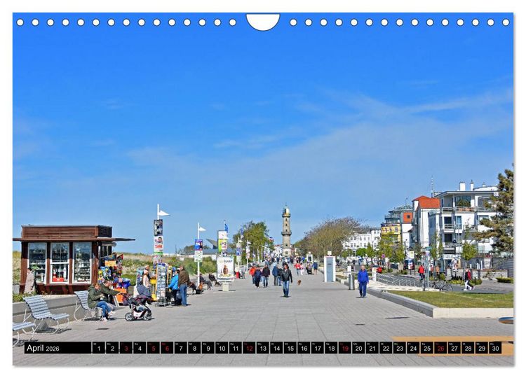Produktbild: Warnem&uuml;nde und Rostock, Perlen an der Ostsee (Wandkalender 2026 DIN A4 quer), CALVENDO Monatskalender