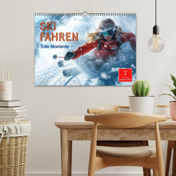 Produktbild: Skifahren - tolle Momente (Wandkalender 2026 DIN A3 quer), CALVENDO Monatskalender