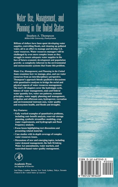 Produktbild: Water Use, Management, and Planning in the United States