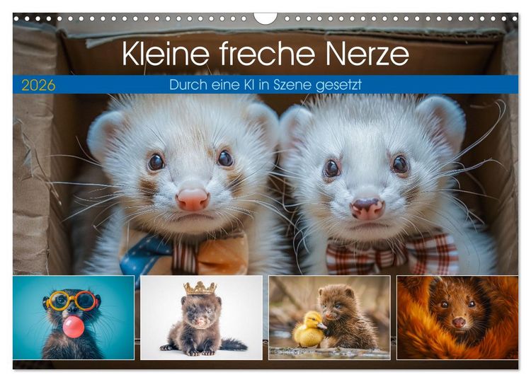 Produktbild: Kleine freche Nerze (Wandkalender 2026 DIN A3 quer), CALVENDO Monatskalender