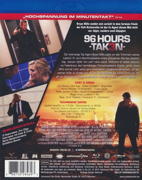 Produktbild: 96 Hours - Taken 3 - Extended Cut