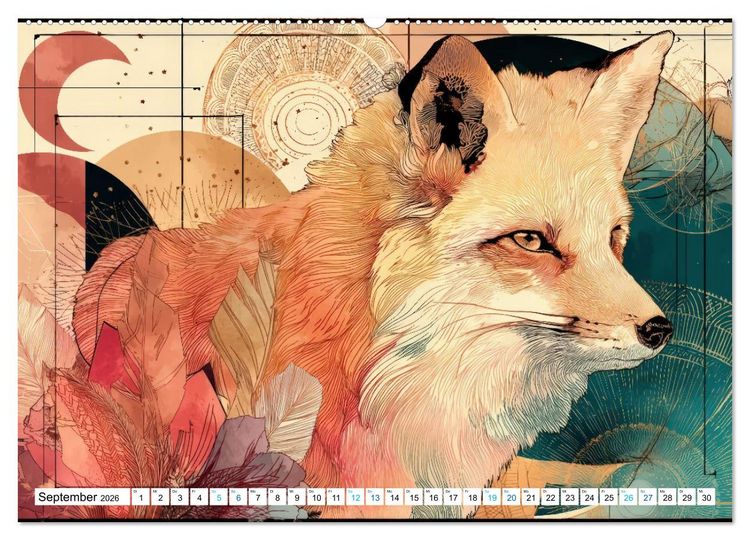 Produktbild: Bohemian Tierzauber (hochwertiger Premium Wandkalender 2026 DIN A2 quer), Kunstdruck in Hochglanz