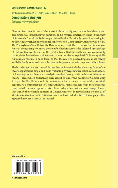 Produktbild: Combinatory Analysis