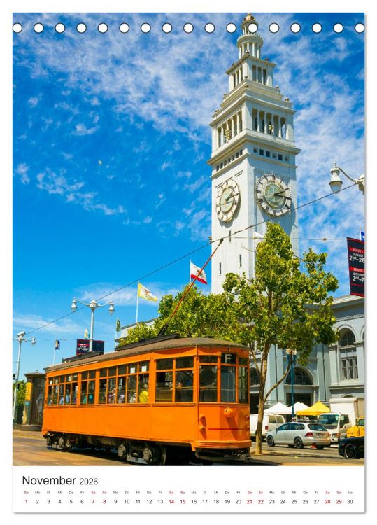 Produktbild: San Francisco - Eine Reise nach Kalifornien. (Tischkalender 2026 DIN A5 hoch), CALVENDO Monatskalender