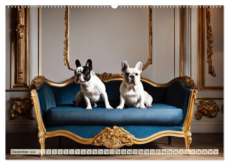 Produktbild: Kleine K&ouml;nige - Franz&ouml;sische Bulldoggen (Wandkalender 2026 DIN A2 quer), CALVENDO Monatskalender