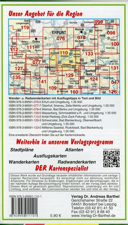 Produktbild: Radwander- und Wanderkarte Arnstadt, Stadtilm und Umgebung