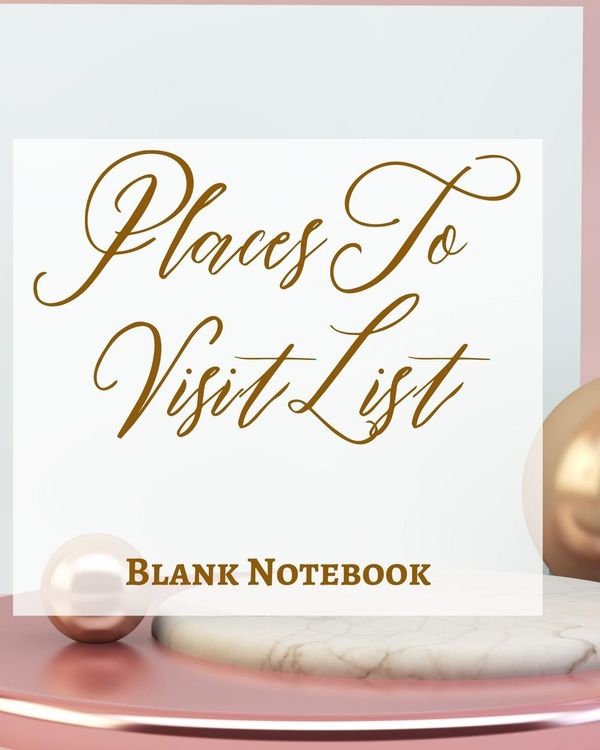 Produktbild: Places To Visit List - Blank Notebook - Write It Down - Pastel Rose Pink Gold Luxury Delicate Abstract Modern Minimal