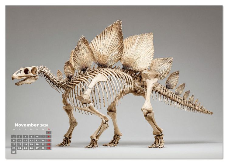 Produktbild: Knochen der Giganten - Dinosaurier im Portr&auml;t (Tischkalender 2026 DIN A5 quer), CALVENDO Monatskalender