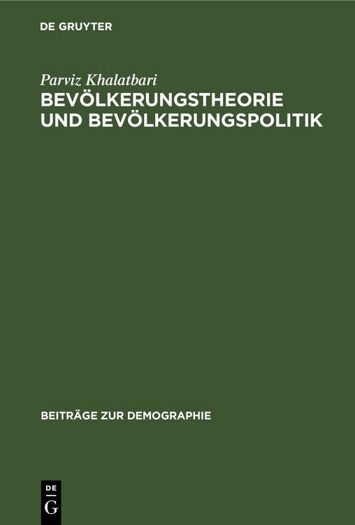 Produktbild: Bev&ouml;lkerungstheorie und Bev&ouml;lkerungspolitik