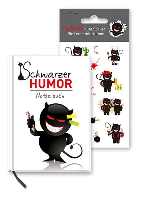 Produktbild: Schwarzer Humor - Notizbuch mit Stickern
