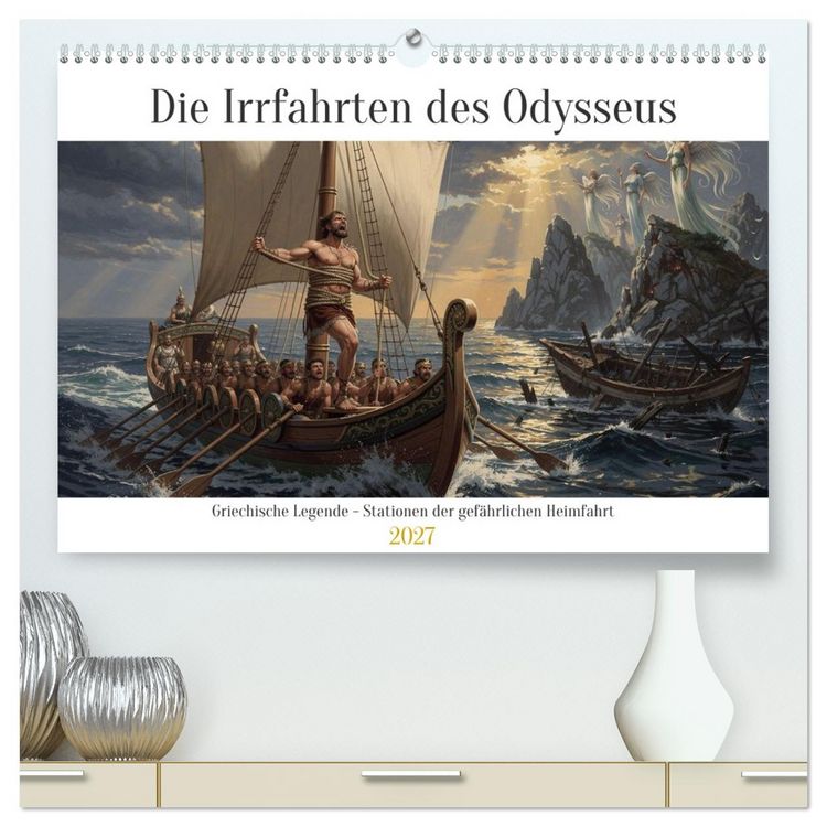 Produktbild: Die Irrfahrten des Odysseus (hochwertiger Premium Wandkalender 2027 DIN A2 quer), Kunstdruck in Hochglanz
