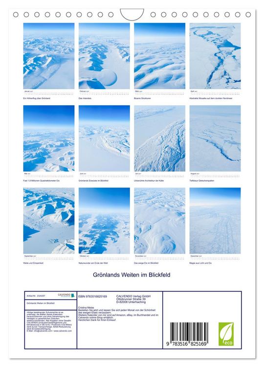 Produktbild: Gr&ouml;nlands Weiten im Blickfeld (Wandkalender 2027 DIN A4 hoch), CALVENDO Monatskalender
